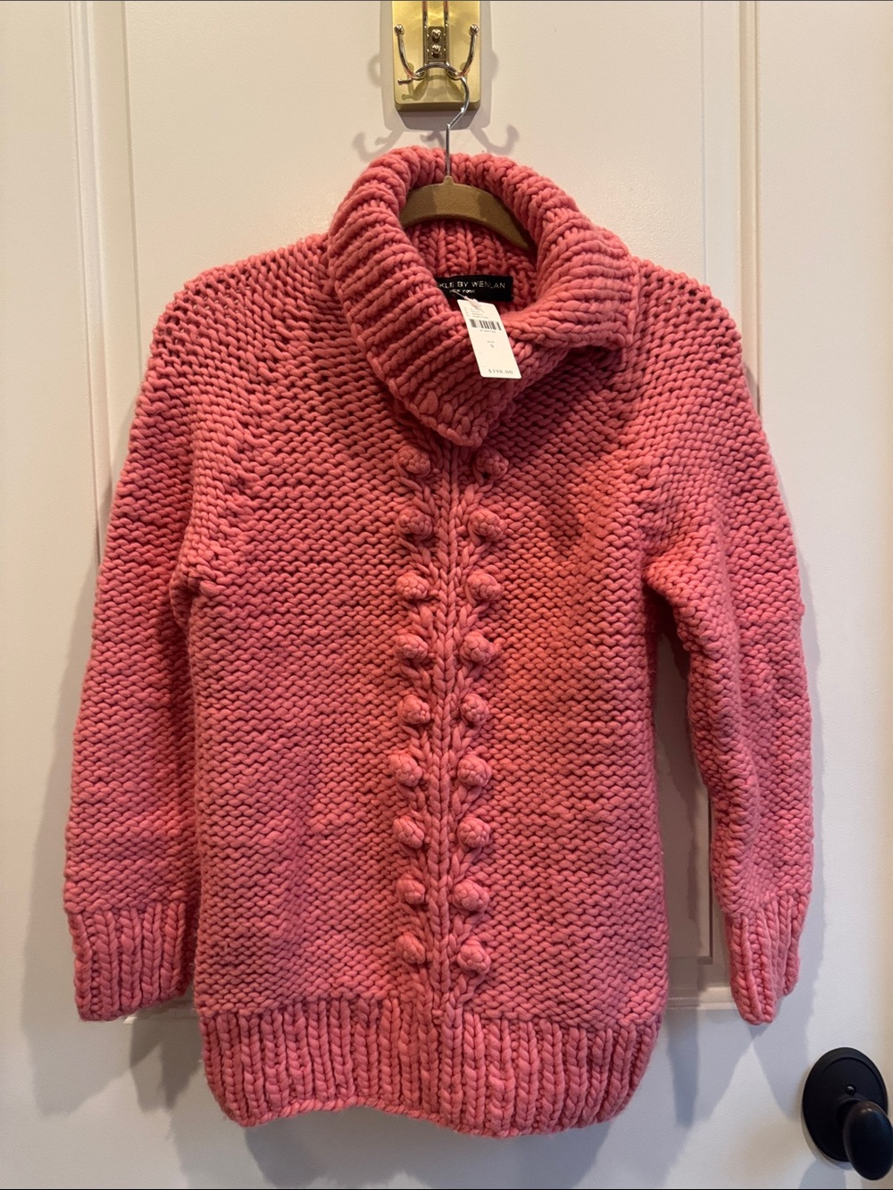 NWT Anthropologie Pink Chunky Knit Sweater Sz S